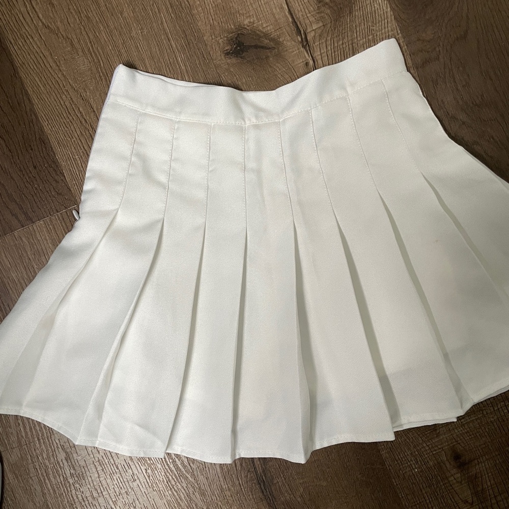 White tennis Pleated Skirt